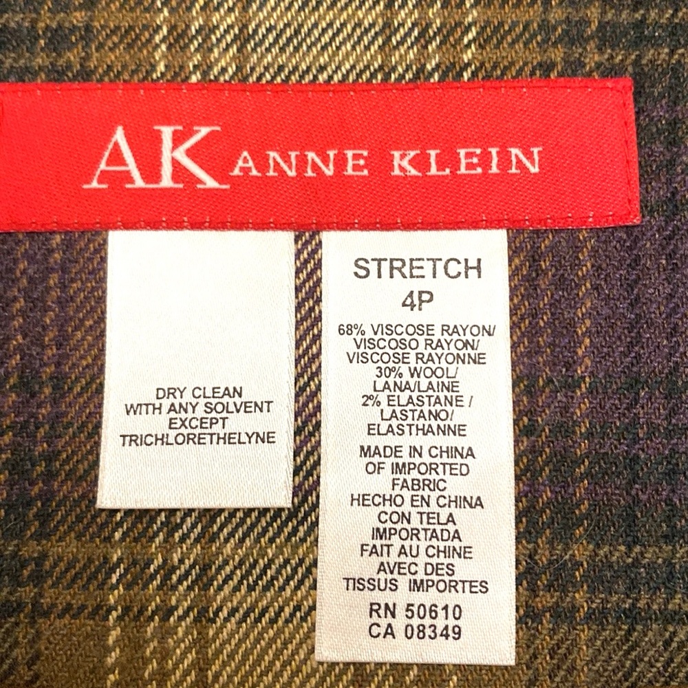Anne Klein VTG 90s Black Leather Purple SZ 4P Whimsigoth Dark Academia Skirt Set - Picture 16 of 16